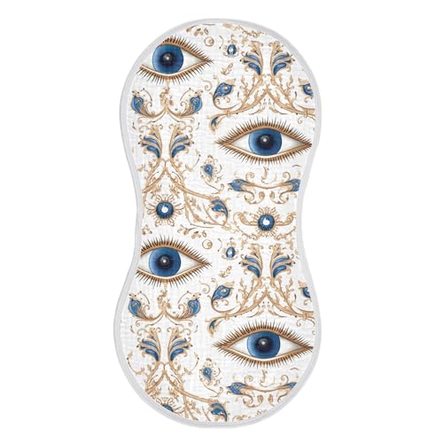 xigua Blue Evil Eye Baby Burp Cloths for Newborn Boys and Girls 4 Pack, Soft & Absorbent Cotton Baby Burp Cloth, Baby Washcloths, Newborn Towel, Burp Rags