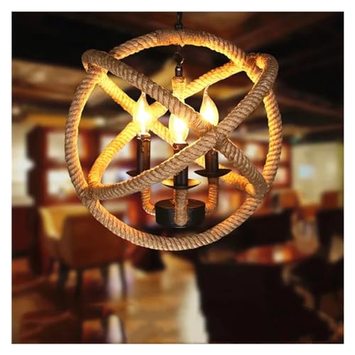 Suspension corde de chanvre pour illuminer une chambre ou salle de restaurant