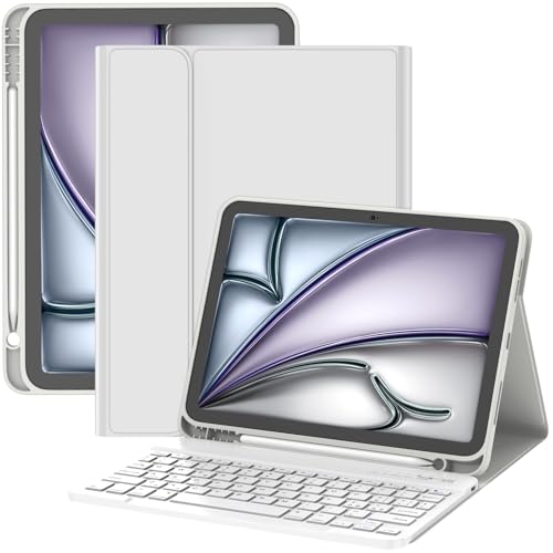 TQQ Cover con Tastiera per iPad Air 11 pollici (M3 2025 e M2 2024), iPad Air 5ª/4ª Gen e iPad Pro 11 pollici(4ª, 3ª, 2ª, 1ª Gen), Tastiera Bluetooth Staccabile con Portapenna, Italiano QWERTY Layout