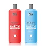 Majestic Keratin Replenishing Shampoo + Conditioner 33.8oz(1000ml) with Argan Oil