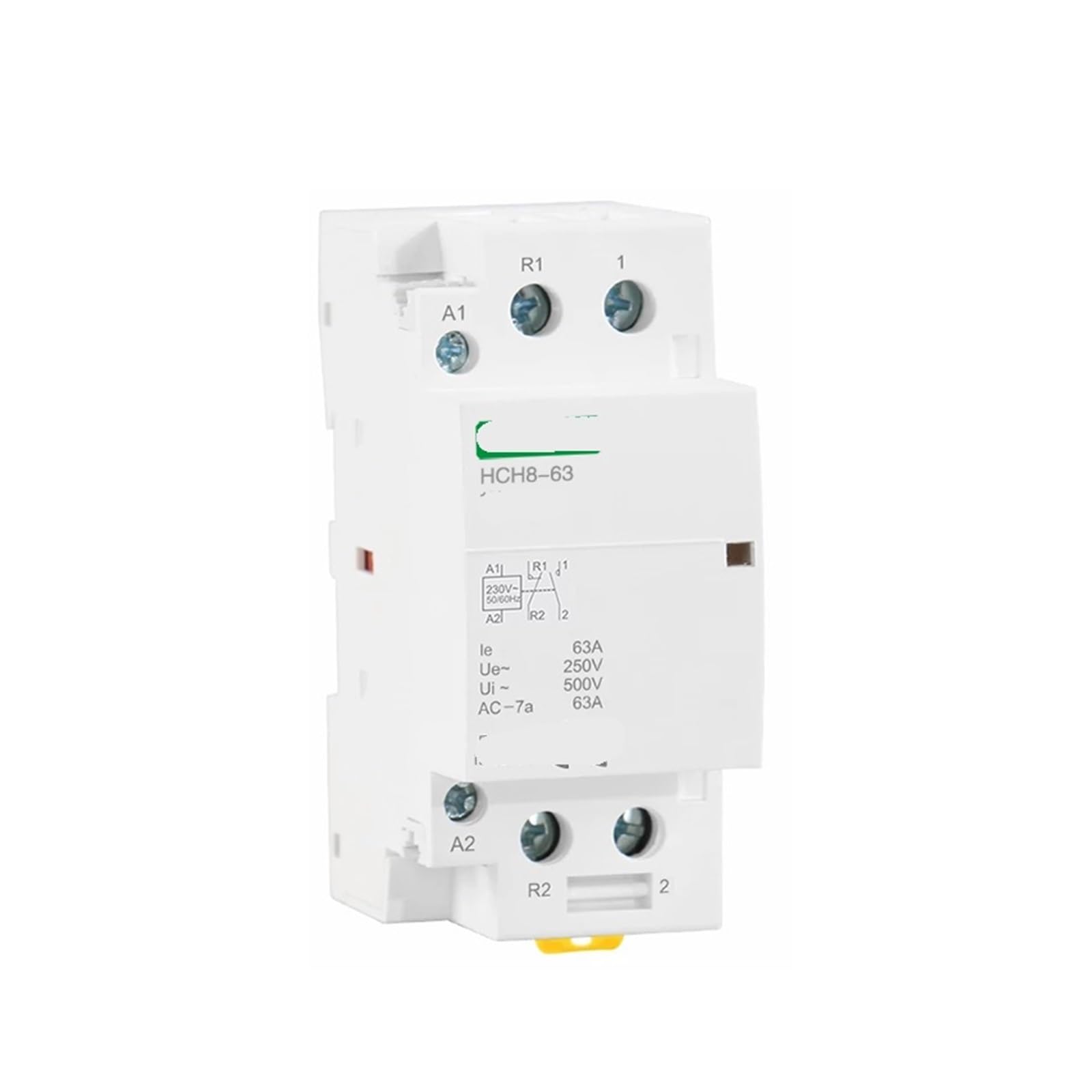 Contactor modular HCH8-63 2P 63A 2NO o 2NC 1NO1NC 220V Contactor doméstico tipo riel(2P 63A 2NO 110V)