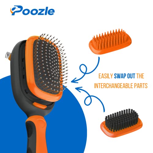 Poozle 5 In 1 Pet Grooming Kit. Interchangeable Pet Bath & Massage Brush, Dematting & Deshedding Comb, Bristle Brush And Pin Brush. Professional Quality. #TOP3