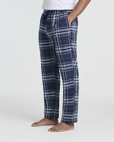 Image of Real Essentials 3 Pack: Men's Soft Cotton Flannel Pajama Pants PJ Lounge Bottoms Elastic Waist Pockets (Big and Tall)
