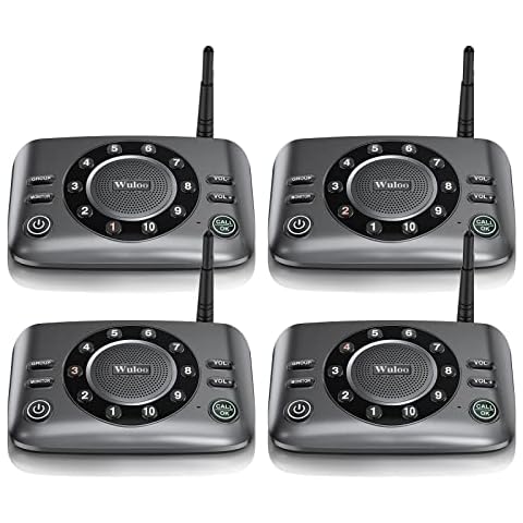Wuloo Hands-Free Intercoms Wireless for Home Business, Upgrade Two Way Audio Intercom System for Elderly, Full Duplex Room to Room Intercom with 5280 ft Range Clear Sound Anti-Interference, Pack of 4 Cover