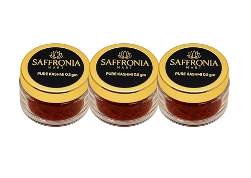 Image of Saffronia Mart Kashmiri Mongra Saffron | A++ Grade Kesar | Pure & Premium | Rich Aroma & Color | Perfect for Cooking & Beauty | Airtight Pack | FSSAI Certified | 0.5 gm - Pack of 3