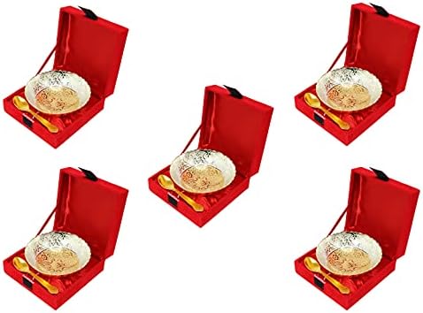 GoldGiftIdeas 4 Inch Gold-Silver Plated Patti Serving Bowl