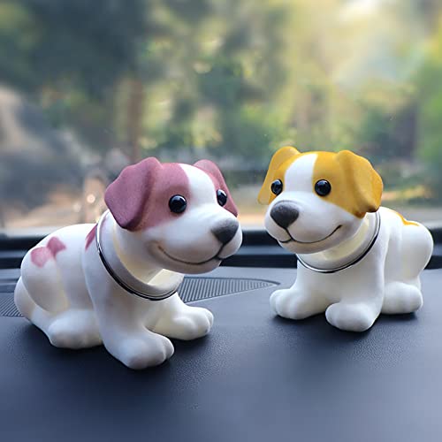 Ihreesy Car Dashboard Ornament Decoration,Shaking Head Dog Dolls Figurines Statue Resin Bobblehead Doll Funny Animal Desktop Decoration For Home Office Car Suv Truck,Purple #TOP3