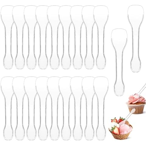 200 Reusable Mini Ice Cream Spoons Cover