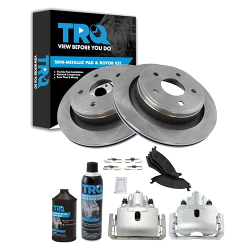 Image of TRQ Rear Brake Pad & Rotor Kit Compatible with 07-09 Chrysler 02-10 Dodge 11-18 Ram