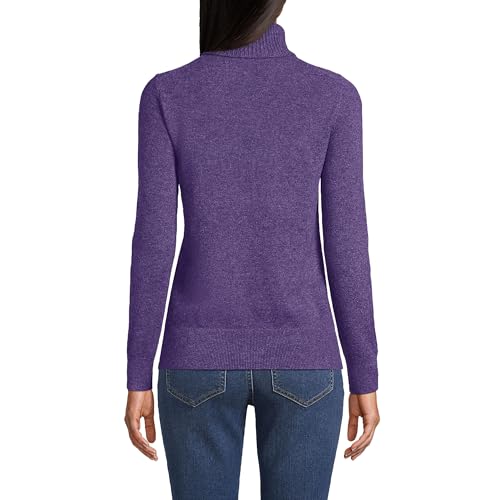 Image of Lands' End Womens Cashmere Turtleneck Sweater Velvet Plum Heather Petite X-Small