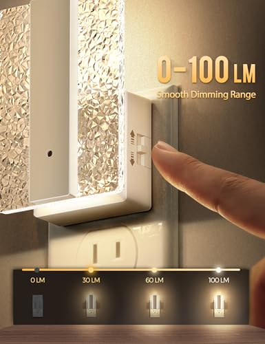 Image of DORESshop LED Night Lights Plug Into Wall, [2 Pack] Mordern Night Light with Dusk-to-Dawn Sensor, Dimmable Nightlights, Adjustable Brightness Night-Lights for Bathroom, Hallway, Bedroom,Stairway