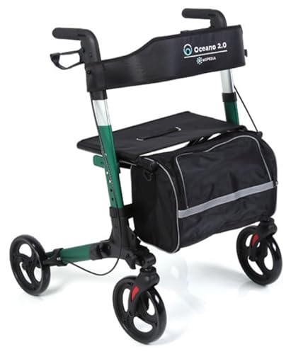 DEAMBULATORE ROLLATOR PIEGHEVOLE - 4 RUOTE CON FRENI - Oceano 2.0 RP545 - Verde