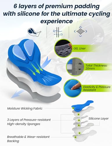 Nepest Masculino Calções De Ciclismo Acolchoados Com Enchimento 4D, Roupa Íntima Para Ciclismo, Forr