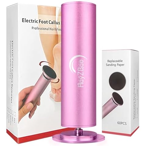 HayZBao Electric Foot File - Callus Remover for Feet,Adjustable Speed Foot File with 60 Pcs Sandpaper Discs,Professional Pedicure Tool for Dead Skin and Calluses - Matte Purple Cover