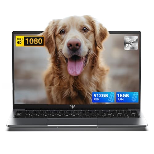 2025 Laptop with Intel Quad-Core Processor 16GB DDR4 RAM 512GB SSD,15.6 Inch FHD IPS Display, WiFi,Metal Body,5000mAh Battery,USB3.2,Portable Windows 11 Laptops Computer for Business Office Student