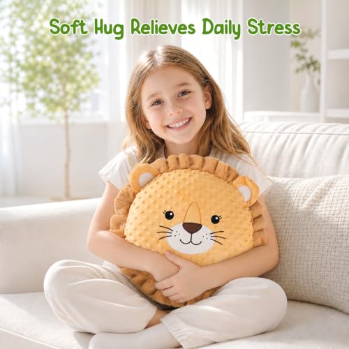 Image of Bmag 13.39 inchx12.6 inch Lion Sensory Vibrating Pillow for Kids and Adults