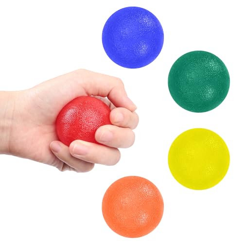 AOOWU Anti-Stress Balls, 5 Stücke Hand Therapy Ball, Hand Trainer 5Ebenen, Training Device, Kneading Ball, Finger Trainer Ball to Kräftigung von Hand, Finger Training, Lindert Stress Angstlinderung