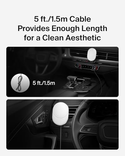 Belkin BoostCharge Pro Magnetic Wireless Car Charger with Qi2 15W, MagSafe-compatible magnetic car vent phone mount for iPhone 17, Air, 16 Series, Pixelsnap, 1.5m USB-C to USB-C cable included - Grey