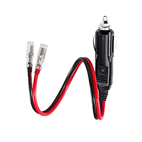 CYSSJF 12V Cigarette Lighter Plug Male Plug for Cigarette Lighter Adapter | Car Replacement 24V/12V Car Plug with Leads 30CM/11.8IN 10A Fuse LED Light | For Motorcycle Car Tractor Camper (1 PC)