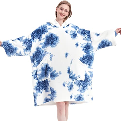 Blanket Hoodie Ultra Soft Oversized Blanket Sweatshirts with Sleeves 2 Front Pocket Winter Warm Cozy Wearable Hooded Blankets Unisex Sweatshirt Blanket for Adults Men Women N22TOKA() Cover