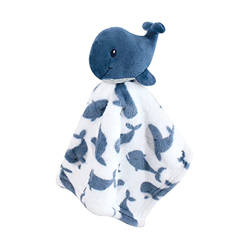 Image of Hudson Baby Unisex Baby Plush Blanket with Security Blanket, Blue Whale, One Size