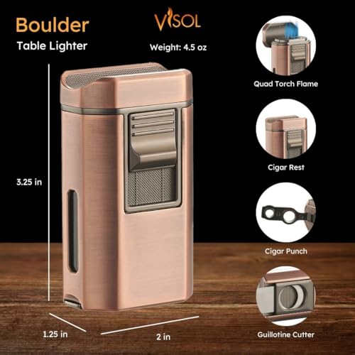 Encendedor Visol Quad Flame Butano con Cortador Integrado miniatura 2