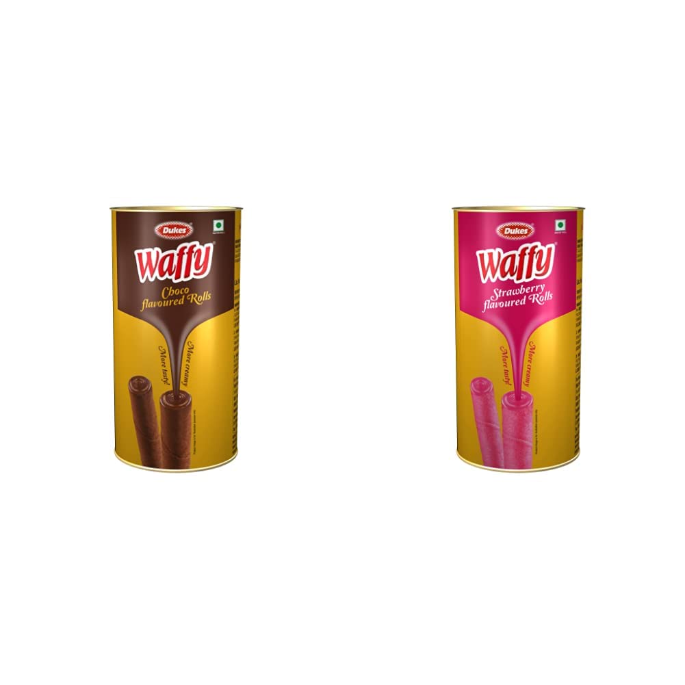 Dukes Waffy Rolls Chocolate And Strawberry Tins Combo, 300 Gram (B08BZL8WD2) Amazon Price History, Amazon Price Tracker