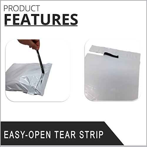 Shop4Mailers 12 X 15.5 Perforated White Glossy Plastic Self Seal Envelopes Poly Bags 2 Mil (100 Pack) #TOP2