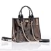 Women PVC Clear Quilted Shoulder Strap Transparent Bag Waterproof Chain Purse Handbag (Black)