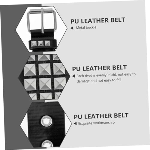 KESYOO Gothic Studded Belt for Men and Women - Black PU Leather Rock Rivet Punk Waist Belt for Casual and Party Wear - Perfect Accessory for Fashion Lovers4