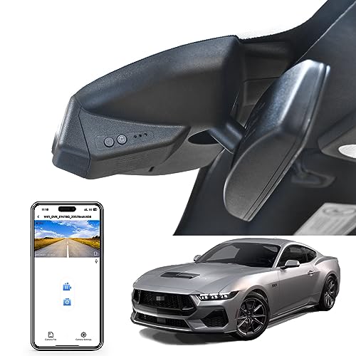 Mangoal 4K Dash Cam Fit for Ford Mustang S550 2022-2023(with a Big Cover), EcoBoost Premium GT Premiun Mach 1(Model A), Does Not Fit Ford Mustang S650 2024, WiFi & App, 64GB Card