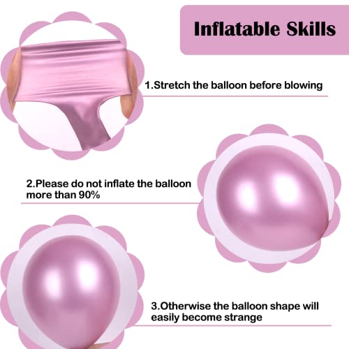 120 Pcs Metallic Pink Balloons 5 Inch Pink Latex Balloons Party Pastel Baby Pink Metallic Balloon Wedding Girl Sweet Birthday Bride Baby Shower Party Decorations, Valentine's Day Or Christmas Party #TOP2