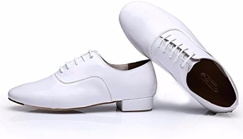 TDA Men's A3002 Classic Lace-up White Leather Tango Ballroom Salsa Latin Dance Wedding Shoes 10.5 M US | Image 3