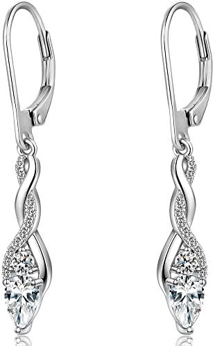 Orecchini Donna Pendenti Argento 925 Orecchino Goccia Infinito con Ciondolo Anallergico con Zirconi 5A per Madre Fidanzata Moglie per l'anniversario di Natale San Valentino