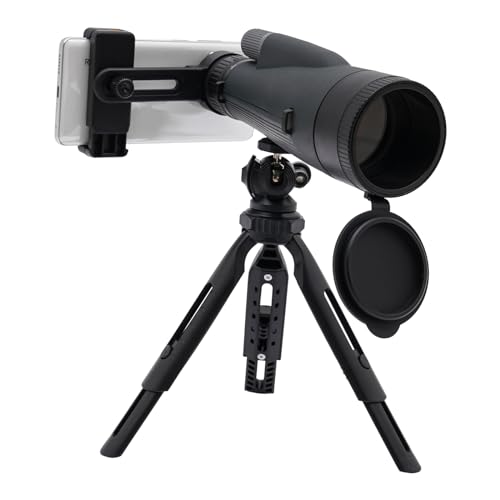 Spektivt, sportskyttar, zoom, vattentät med BAK4 Prisma-stativ, telefonadapter för fågelskådning, målskytte, vilda djur, jakt och landskap (svart)