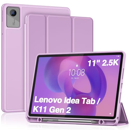 ProCase Full-Edge Protective Case for Lenovo Idea Tab 11 2025 / Tab K11 Gen 2 (TB-336ZU/TB-336FU) Shockproof TPU Back Slim Trifold Stand Cover with Pencil Holder - -Violet