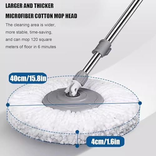 GTGXZX Trockenmopps Für Den Haushalt Spin Mop Und Eimer Mit Wringer Set Mop Für Bodenreinigung Bodenwischer Eimer Nass- Oder Trockennutzung Reinigungsmopp(Purple) – Bild 8