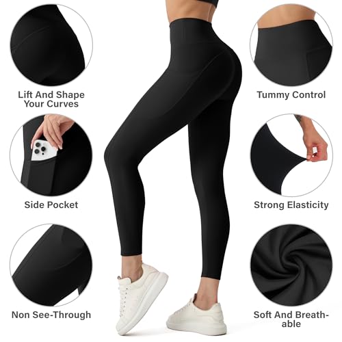 High Waisted Leggings for Women - No Front Seam Tummy Control Soft Yoga Pants for Workout Athletic Seamless Leggings4