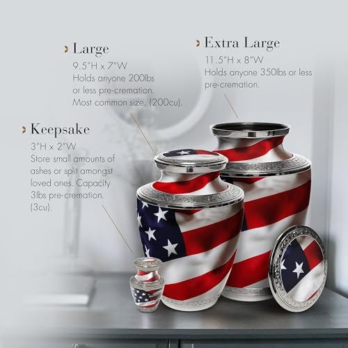 Image of American Flag Cremation Urns for Human Ashes Adult Man & Urns for Ashes