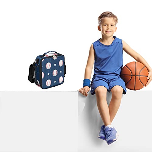 Lunch Box For Kids Baseball Lunch Bag For Boys Girls Insulated Kids Lunch Bags Sports Lunchbox With Adjustable Shoulder Strap, Freezable Meal Cooler Tote For School Picnic #TOP5