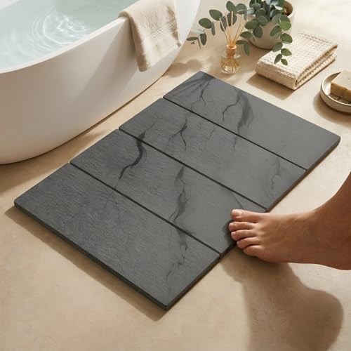 Tapis de bain en diatomie super absorbant et antidérapant à séchage rapide