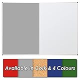 Wonderwall Duo Combination Light Grey Noticeboard Pinboard/Dry-Wipe Whiteboard - 120 x 180cm - 5 Colours to Choose from - Ideal for Office, School, Home - Image 1