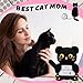 Yookeer Crochet Cat Lover Gifts for Women, Cat Mom Gifts Crochet Doll with Card Handmade Knitted Animals Gift Idea for Birthdays Mother's Day(Black)
