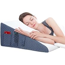 Welzona Wedge Pillow for Sleep, 10inch Bed Wedge Pillow for Headboard, Acid Reflux, Heartburn, GERD, Neck Pain, Cooling Memory Foam Top, Removable Washable Cover Triangle Pillow for Sleep