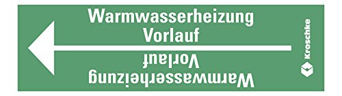 LEMAX® Rohrleitungsband Warmwasserheizung Vorlauf,praxisbewährt,ab Ø 10mm,grün/weiß,33m/Rolle
