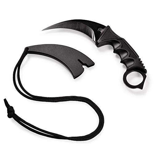 Nvetls CSGO Coltello da Caccia Coltelli Tascabili con Fodero per attività all'Aria Aperta (Nero)