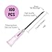 100 Pack 18 Ga 25mm 1IN Disposable Needles for Scientific and Industrial Dispensing, Individually Wrapped