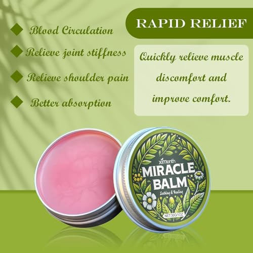2 PCS Miracle Balm,Natural Ingredients Miracle Balsam,beruhigende Gelenkcreme für Körperteile wie Rücken, Hände, Füße, Relaxed and Comfortable