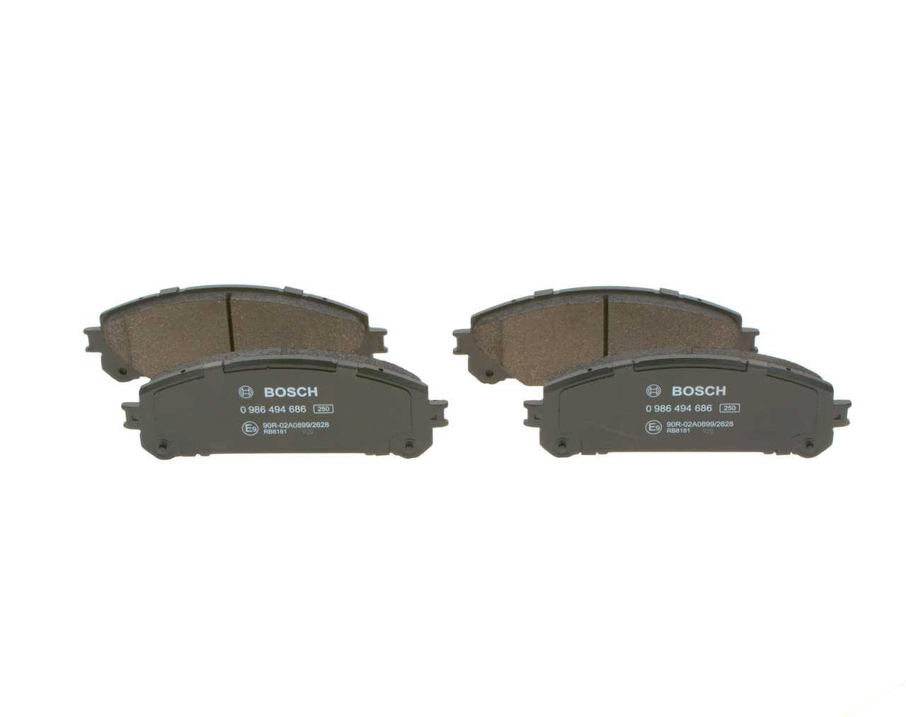 Bosch BP1681 - Pastiglie Freni Auto, Delantero - Calidad Bosch - Reducción de Ruido y Polvo - Certificación ECE-R90 - Sin Cobre - 1 Juego de 4 Pastillas - Con Accesorios