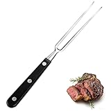 Fleischgabel mit Griff - 29cm Edelstahl Fleischgabel, Grillgabel Servier Grillgabel mit Kunststoffgriff für Grill KüChe Truthahn Braten Abendessen (Schwarz)